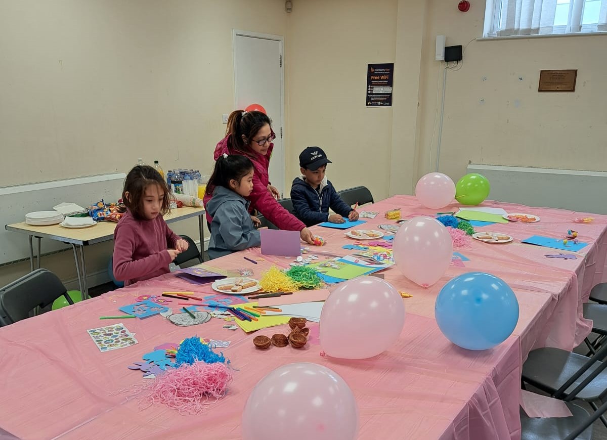 Children enjoy an arts and crafts session