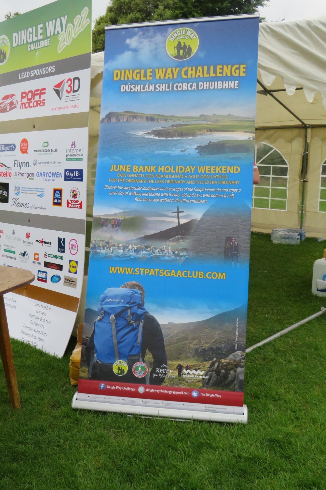 Dingle Way Challenge graphic displays and sponsors board