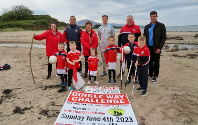 Members from St Pats GAA along with Eamonn Fitzmaurice at the launch of the Dingle Way Challenge 2023